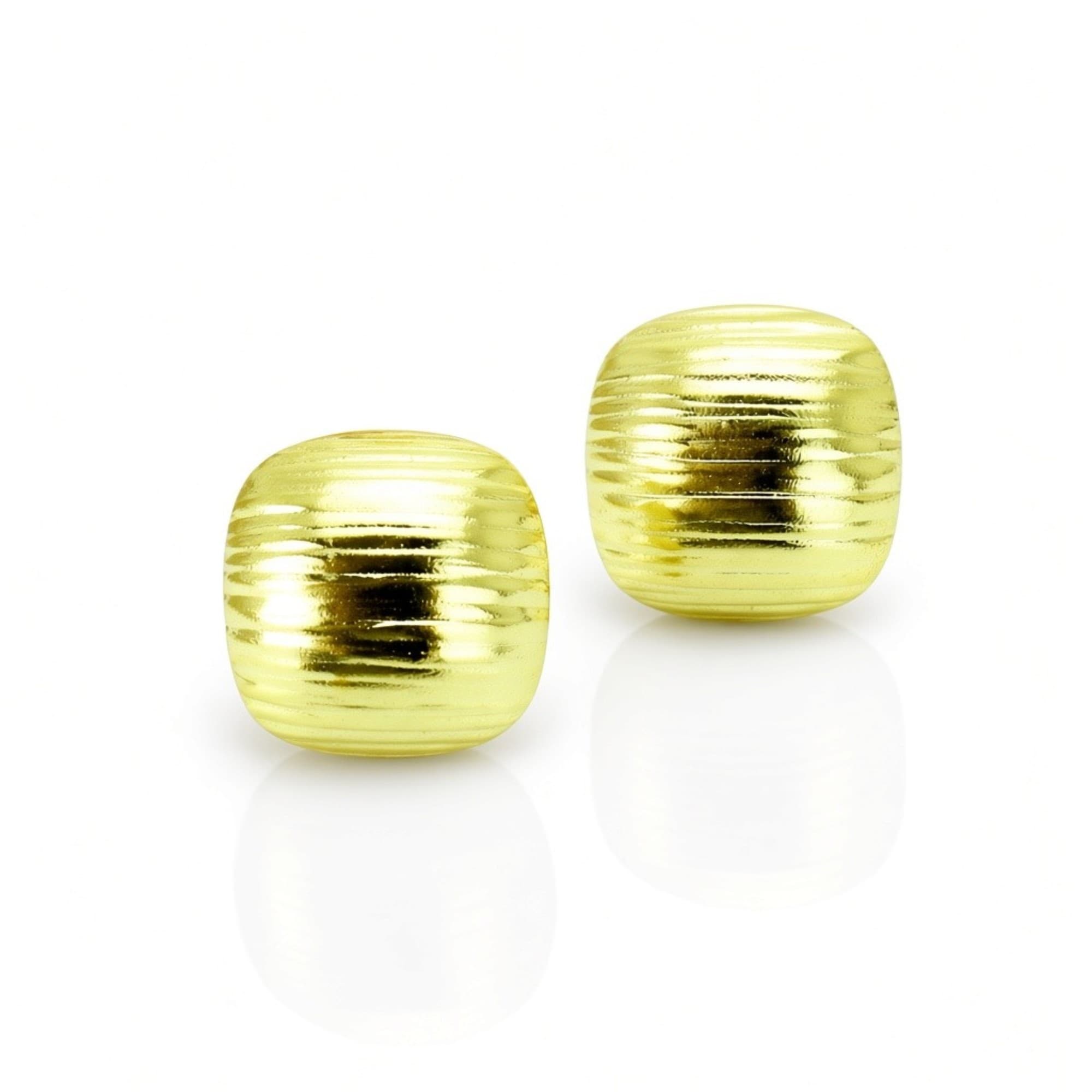 Brinco Quadrado Abaulado Dourado — miniatura 2